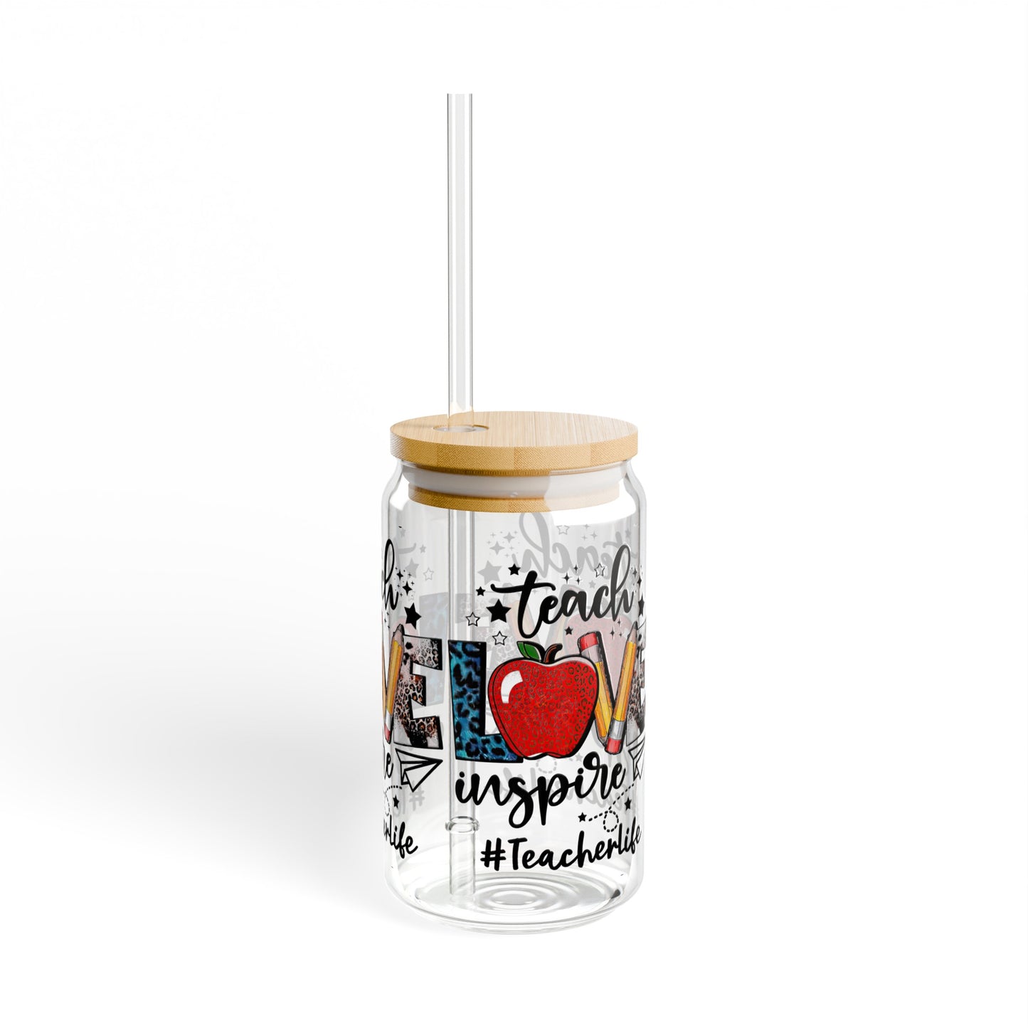 Teacher Love Sipper Glass