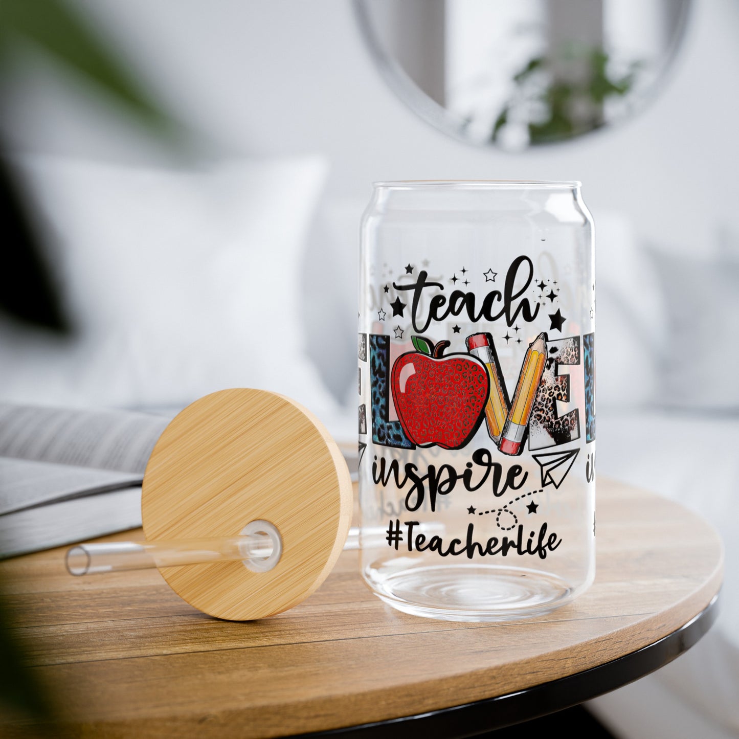 Teacher Love Sipper Glass