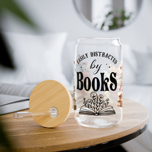 Book Flowers Sipper Glass