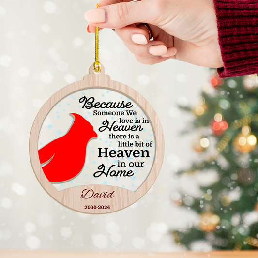 Customized Cardinal Christmas in Heaven Ornaments