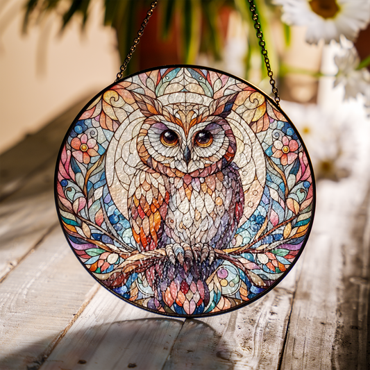 Stained Glass Owl Suncatcher