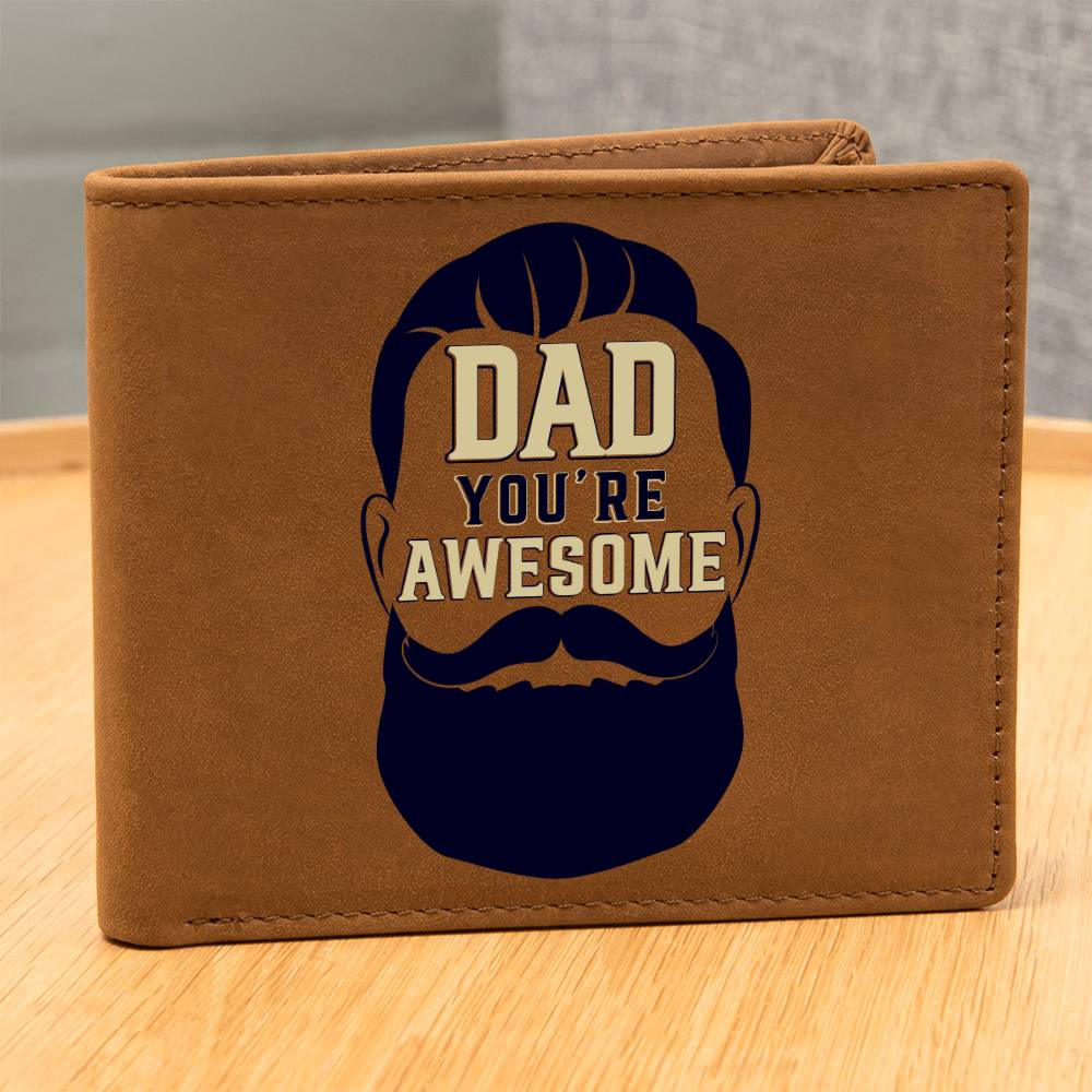 Dad Awesome Leather Wallet