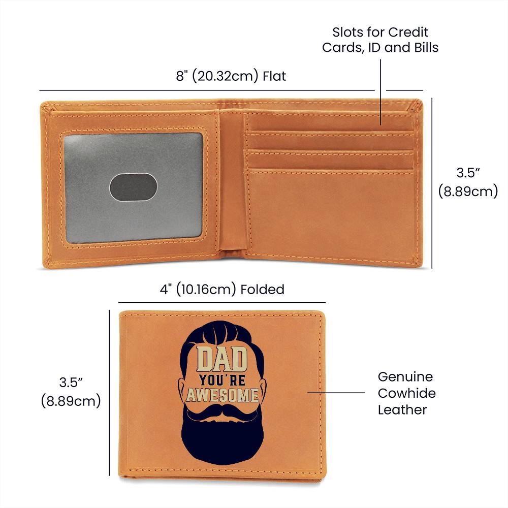 Dad Awesome Leather Wallet