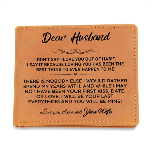Dear Husband - Love you the most Leather Wallet