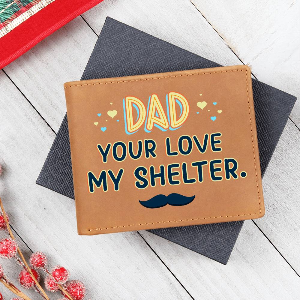 Dad Your Love My Shelter Leather Wallet