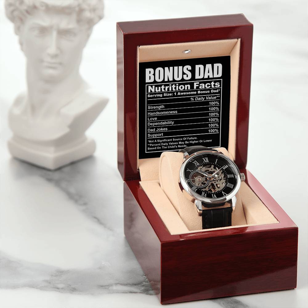 Bonus Dad-Nutrition Facts-Openwork Watch