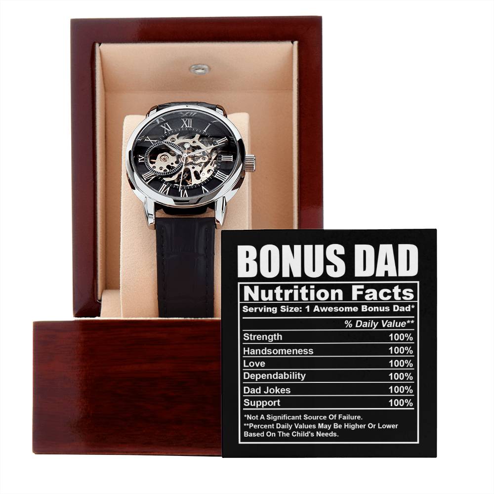 Bonus Dad-Nutrition Facts-Openwork Watch