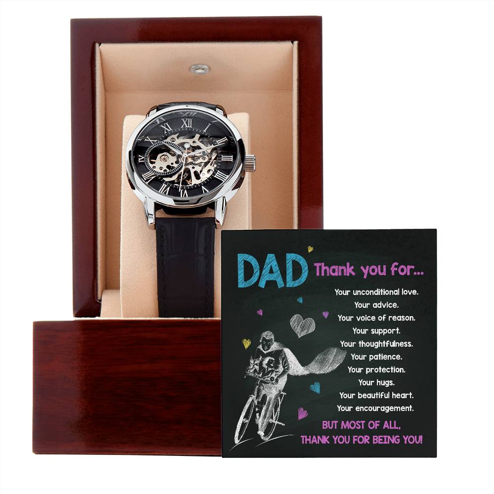 Dad-Thank You For-Bracelet Openwork Watch