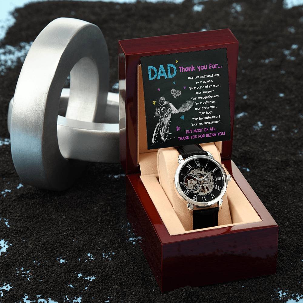 Dad-Thank You For-Bracelet Openwork Watch