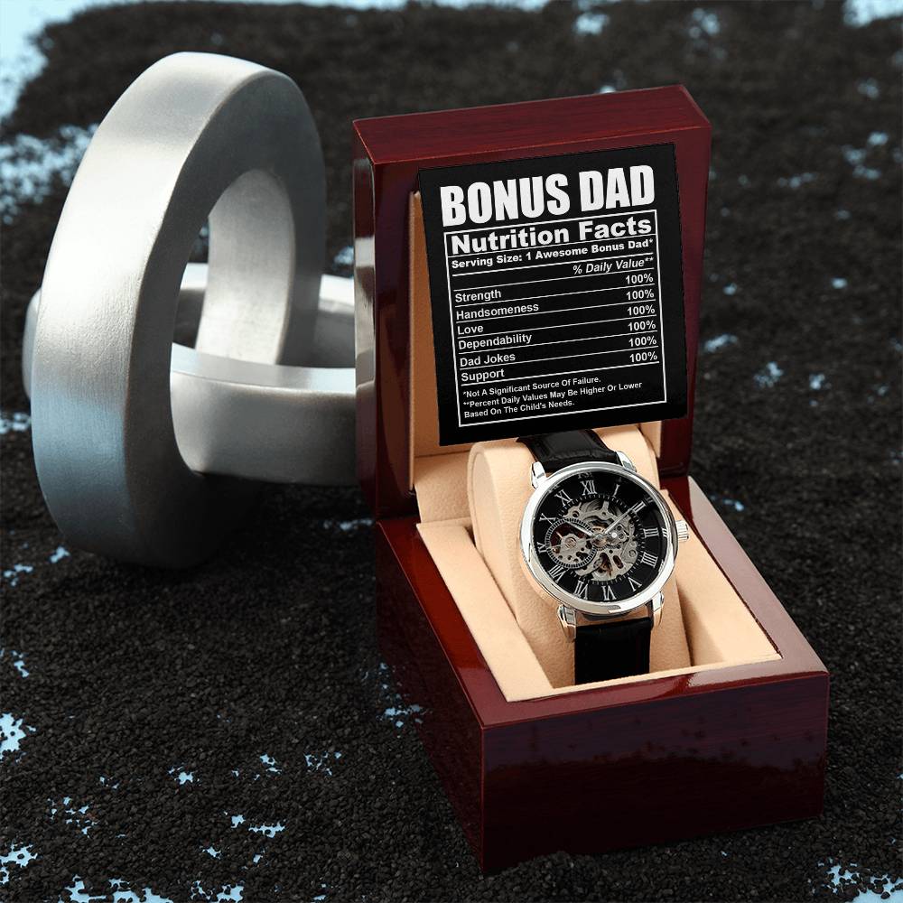 Bonus Dad-Nutrition Facts-Openwork Watch