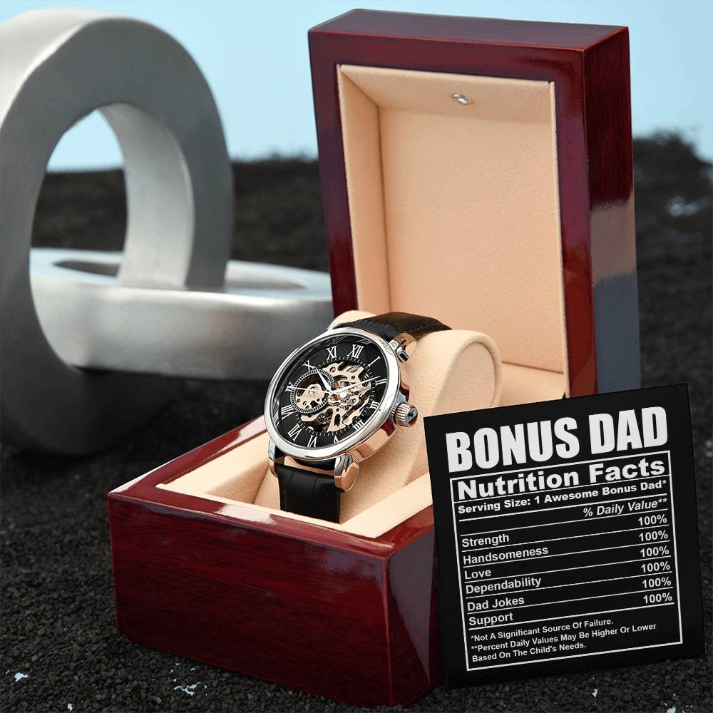 Bonus Dad-Nutrition Facts-Openwork Watch