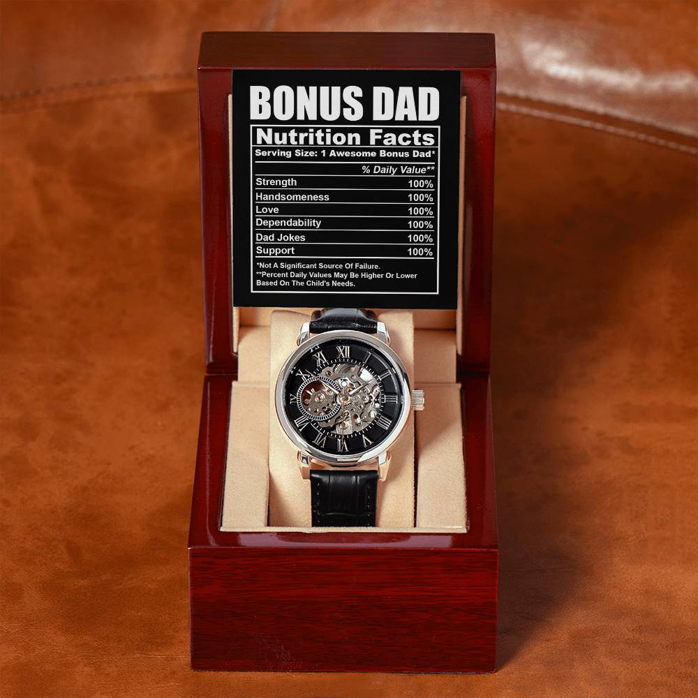 Bonus Dad-Nutrition Facts-Openwork Watch