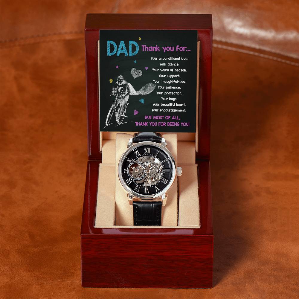 Dad-Thank You For-Bracelet Openwork Watch