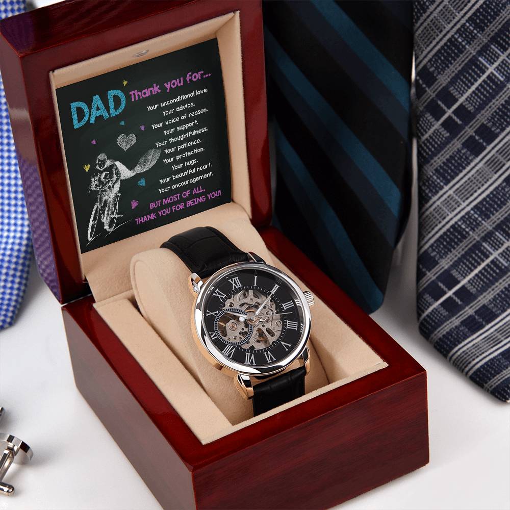 Dad-Thank You For-Bracelet Openwork Watch