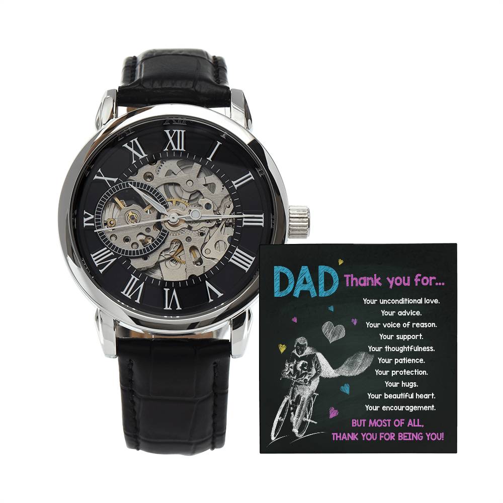 Dad-Thank You For-Bracelet Openwork Watch