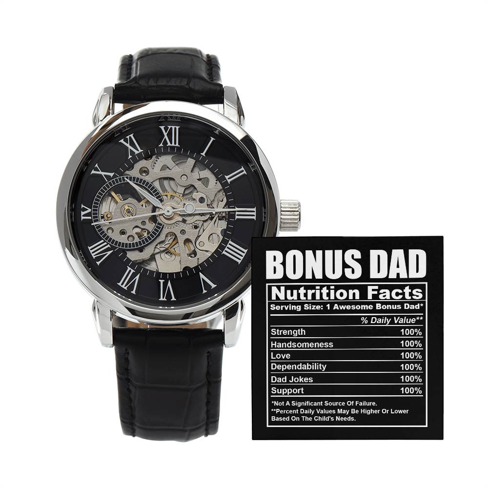 Bonus Dad-Nutrition Facts-Openwork Watch