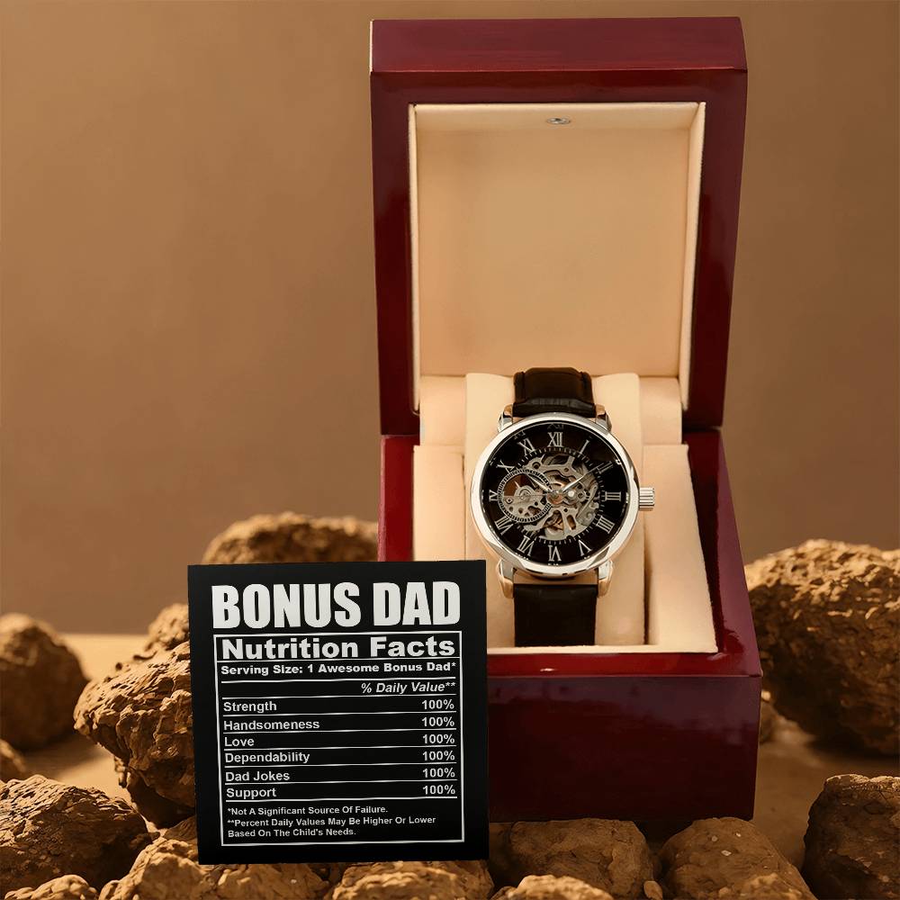 Bonus Dad-Nutrition Facts-Openwork Watch