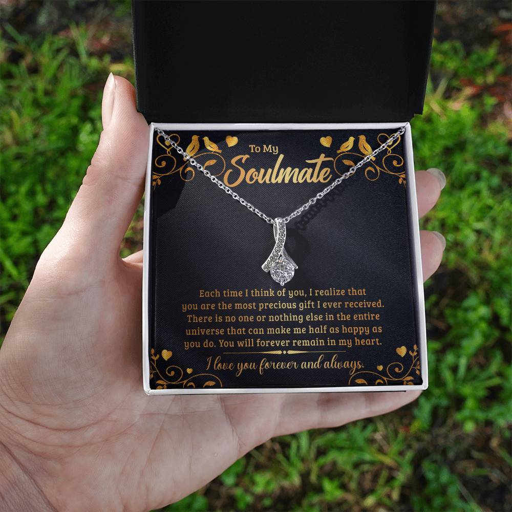 To My Soulmate - Each time I think of you Alluring Beauty Necklace