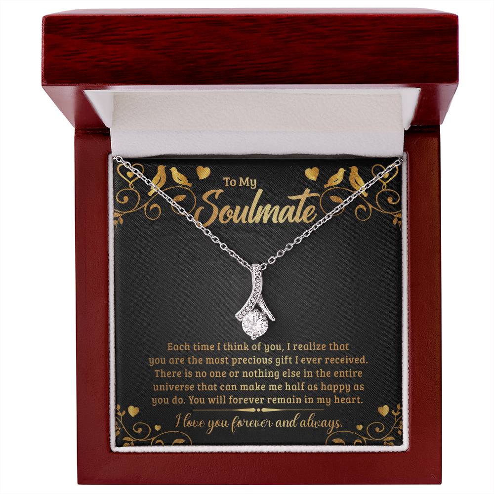 To My Soulmate - Each time I think of you Alluring Beauty Necklace