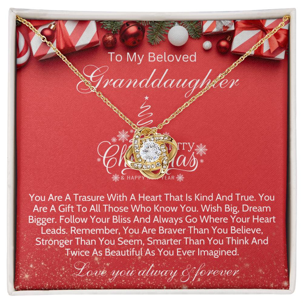 To My Beloved Granddaughter Love Knot Necklace