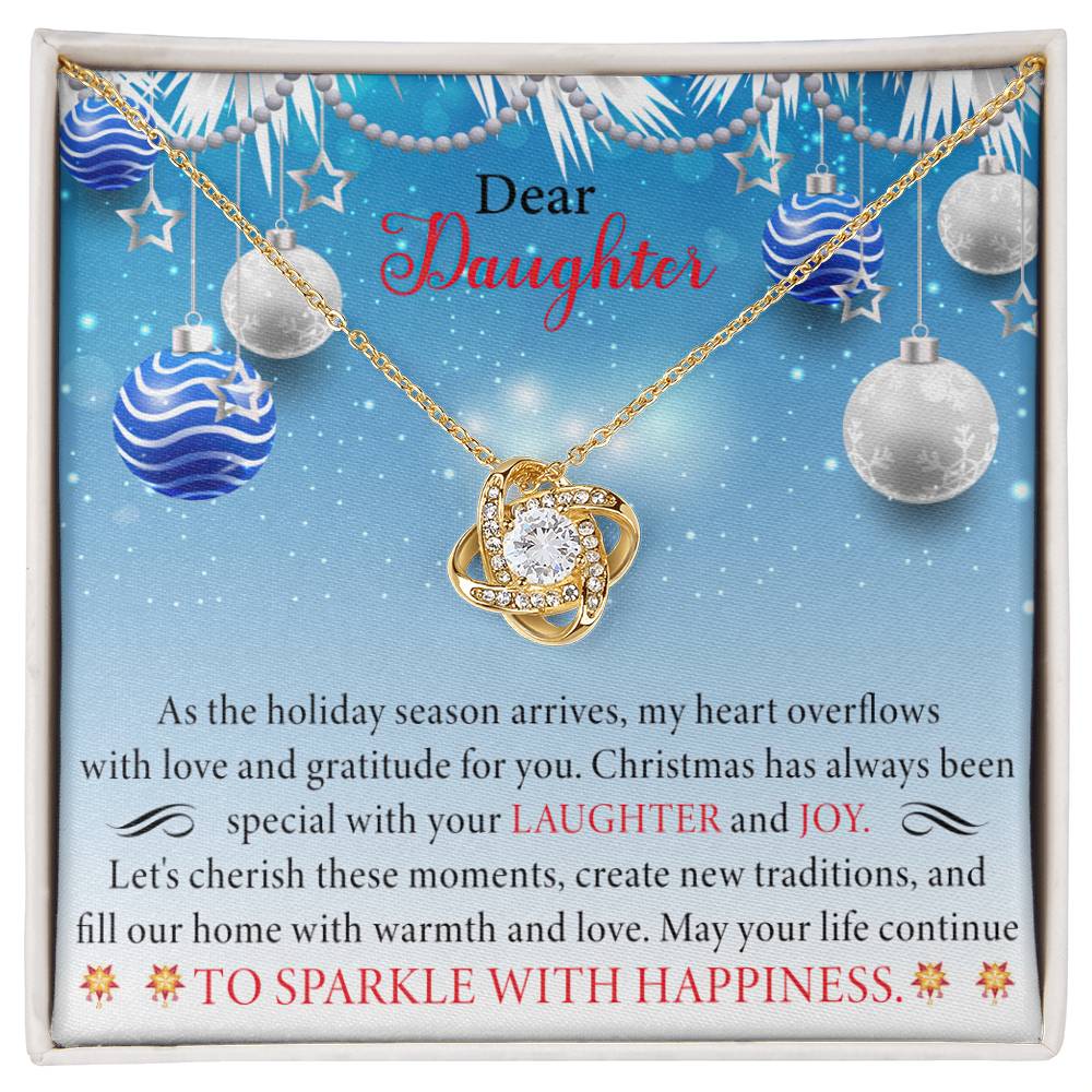 To My Daughter - Christmas Love Knot Necklace