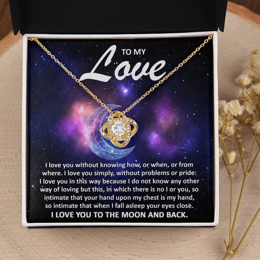 My Love-I Love You Love Knot Necklace