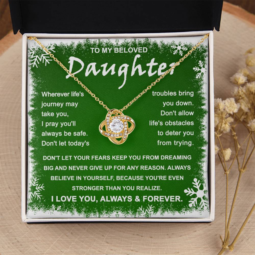 Daughter-Dreaming Big Love Knot Necklace