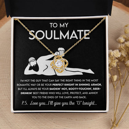 To My Soulmate - Not Perfect Knight Love Knot Necklace