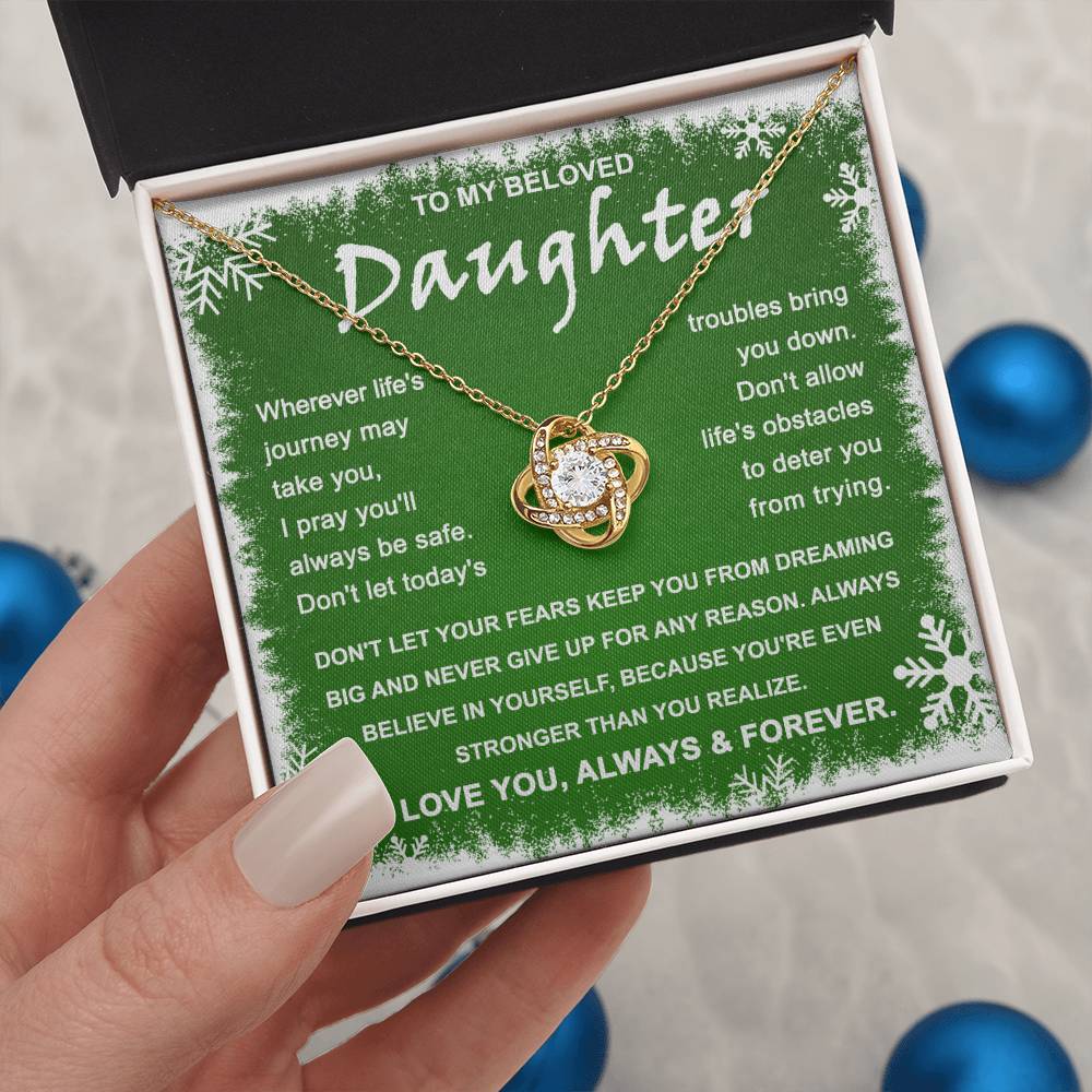 Daughter-Dreaming Big Love Knot Necklace