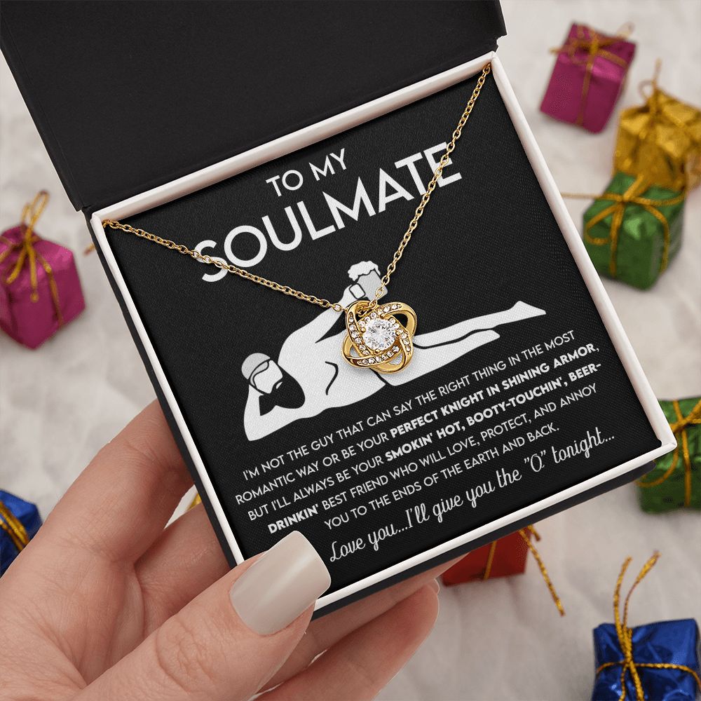 To My Soulmate - Not Perfect Knight Love Knot Necklace