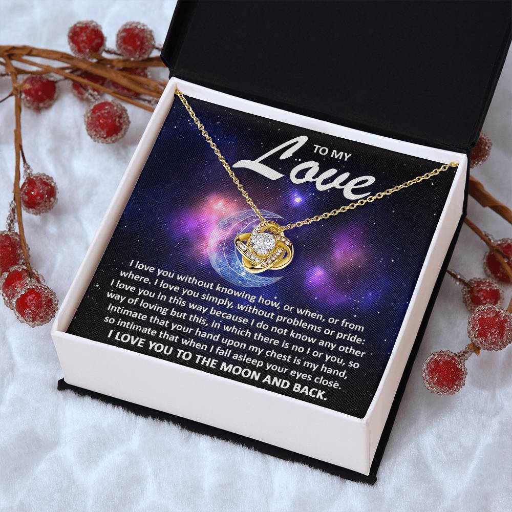 My Love-I Love You Love Knot Necklace