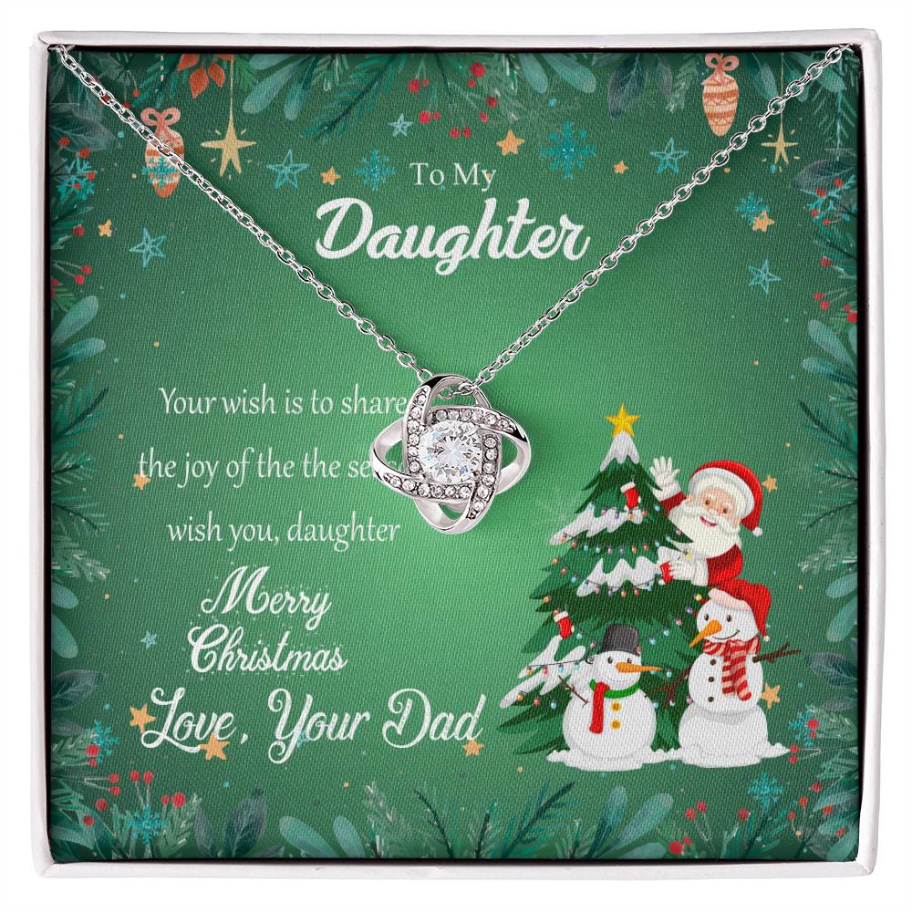 To My Daughter Love Knot Necklace