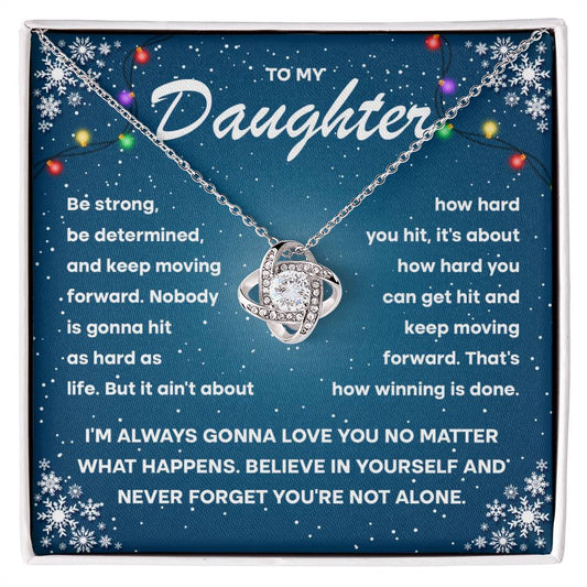 Daughter-Keep Moving Forward Love Knot Necklace