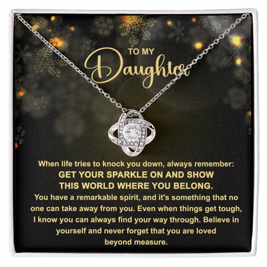 Daughter-Get Your Sparkle Love Knot Necklace