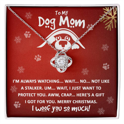 Dog Mom-I Woof You Love Knot Necklace