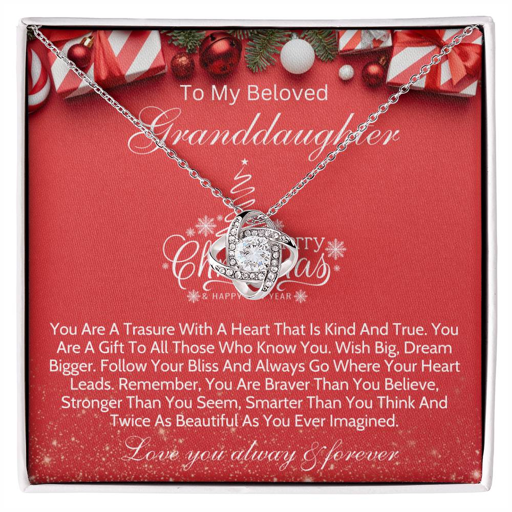 To My Beloved Granddaughter Love Knot Necklace