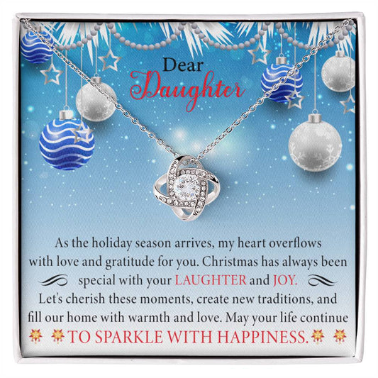 To My Daughter - Christmas Love Knot Necklace