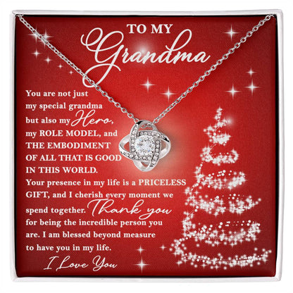 Grandma-Priceless Gift Love Knot Necklace