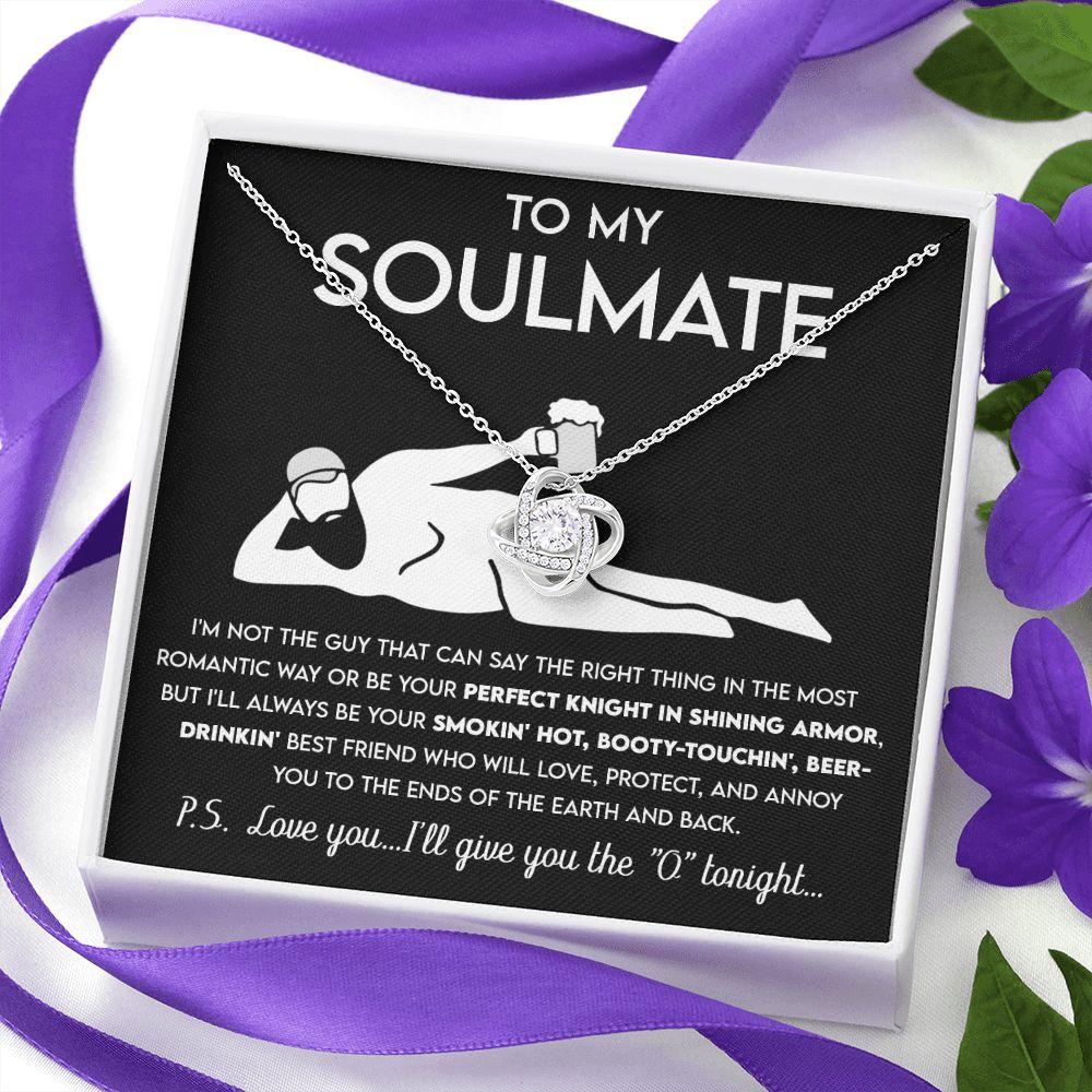 To My Soulmate - Not Perfect Knight Love Knot Necklace