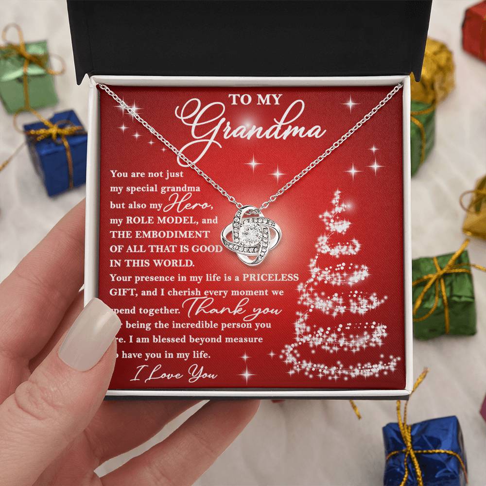 Grandma-Priceless Gift Love Knot Necklace