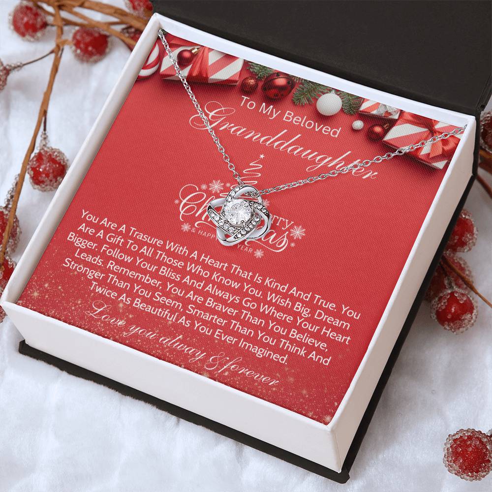 To My Beloved Granddaughter Love Knot Necklace