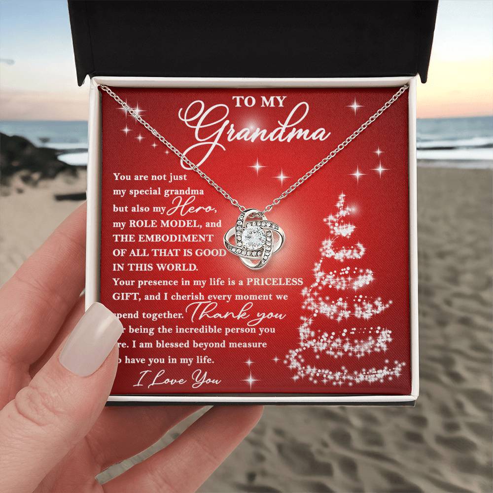 Grandma-Priceless Gift Love Knot Necklace