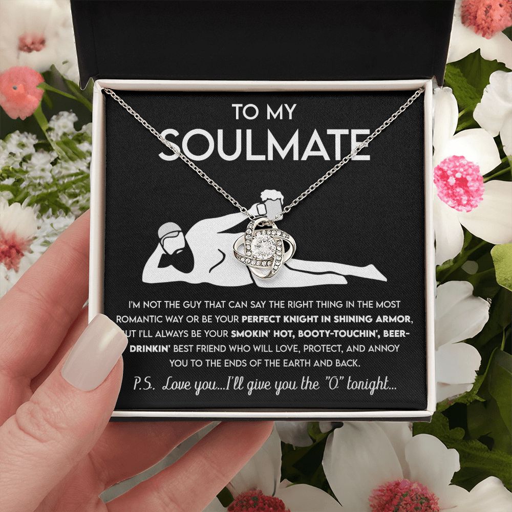 To My Soulmate - Not Perfect Knight Love Knot Necklace