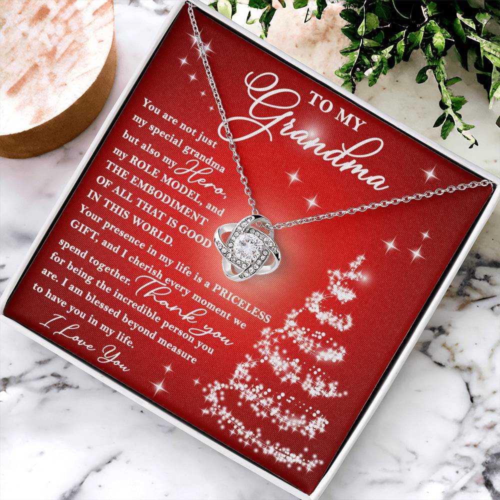 Grandma-Priceless Gift Love Knot Necklace