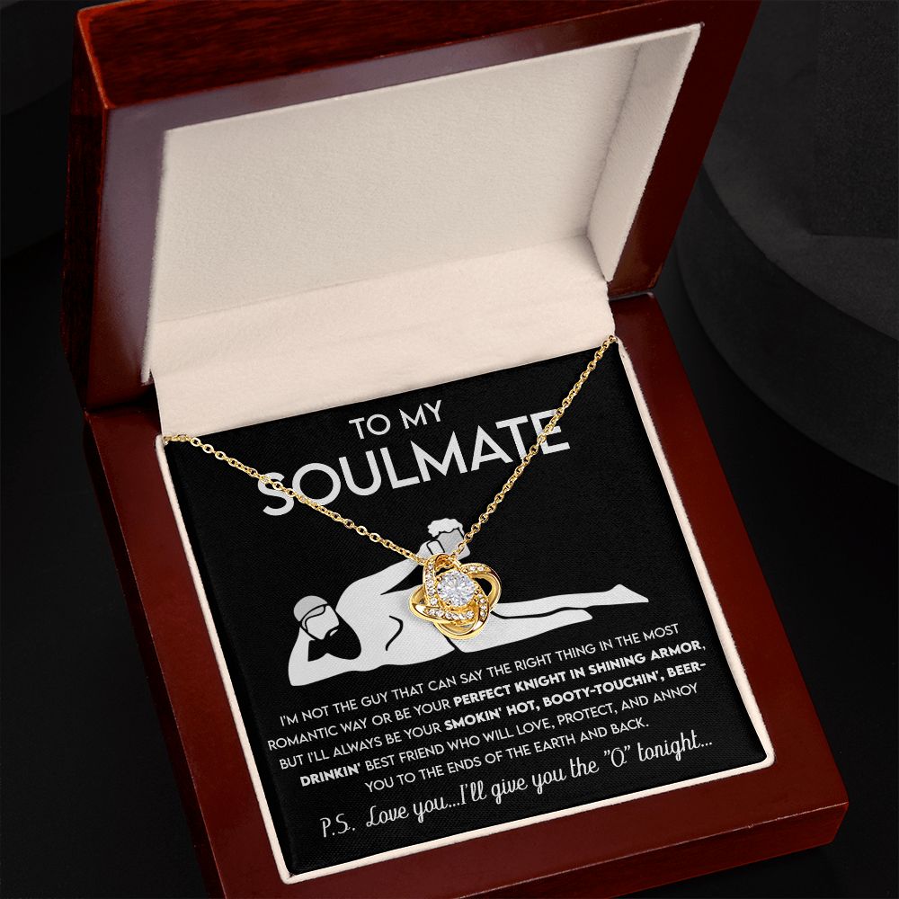 To My Soulmate - Not Perfect Knight Love Knot Necklace