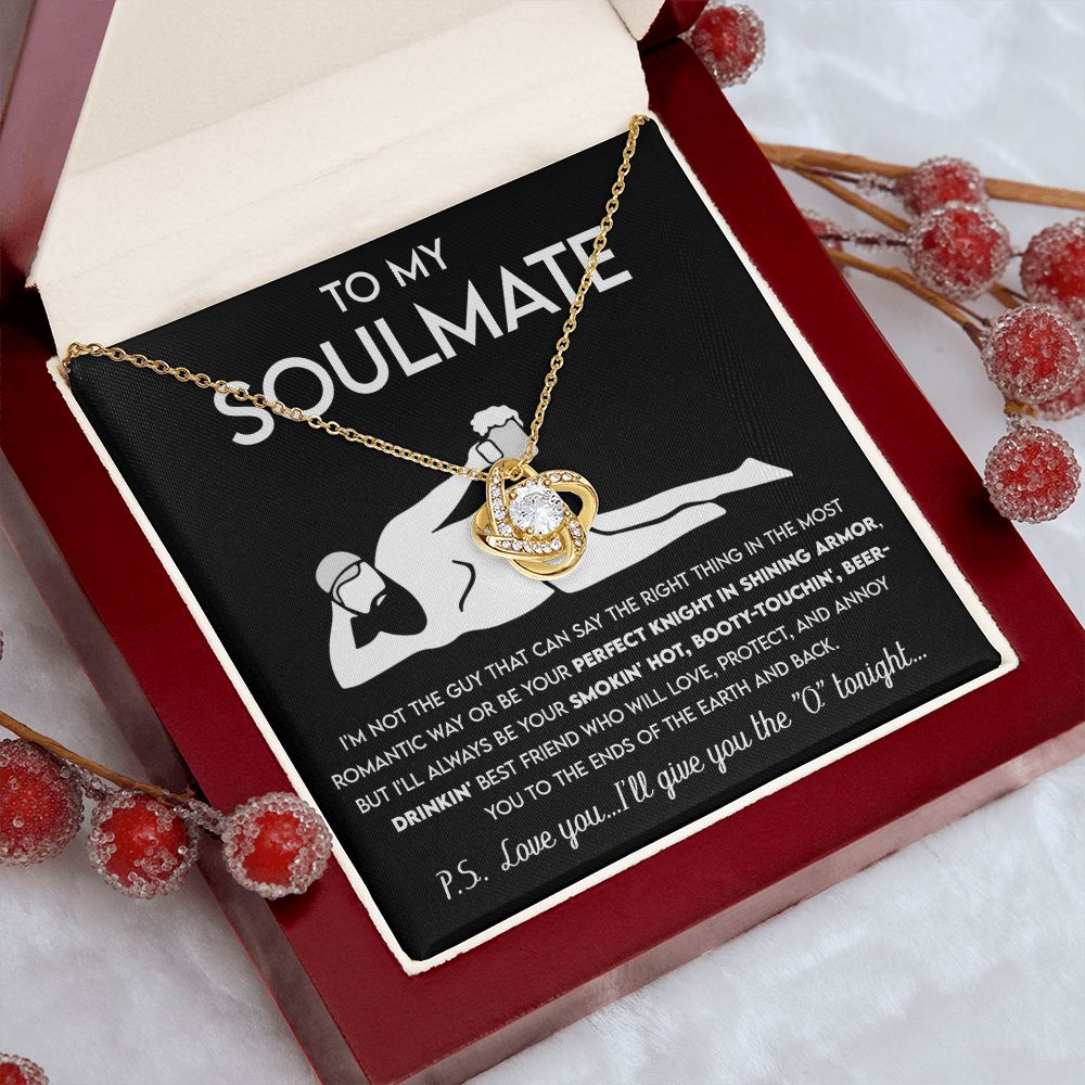 To My Soulmate - Not Perfect Knight Love Knot Necklace