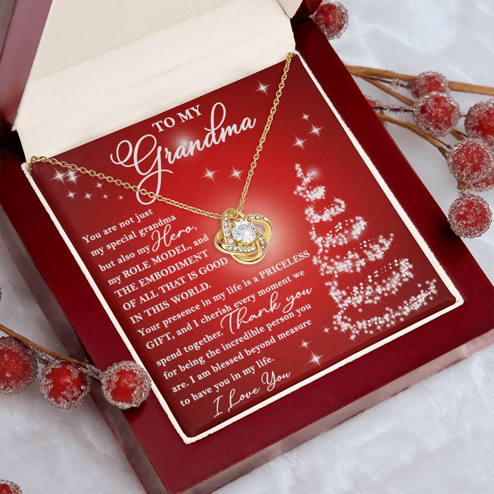 Grandma-Priceless Gift Love Knot Necklace