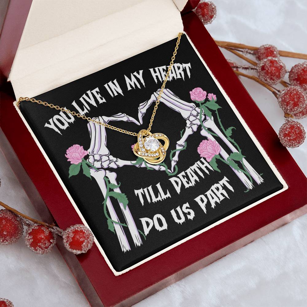 You Live In My Heart Love Knot Necklace