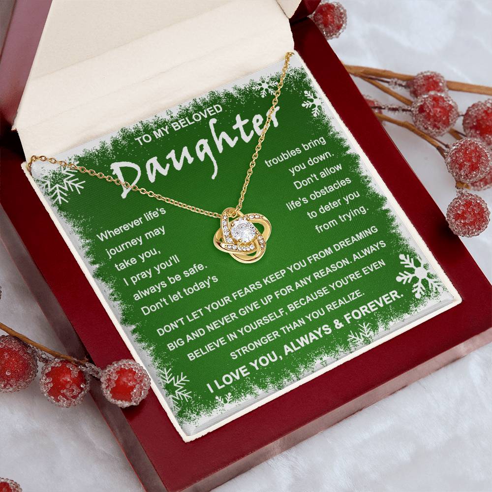 Daughter-Dreaming Big Love Knot Necklace