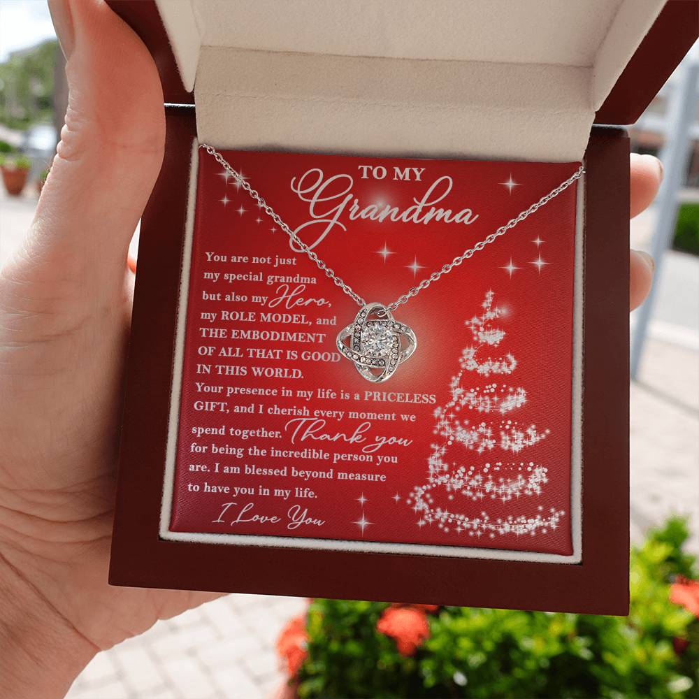 Grandma-Priceless Gift Love Knot Necklace